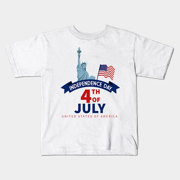 Independence Day Of America Kids T-Shirt by Pieartscreation